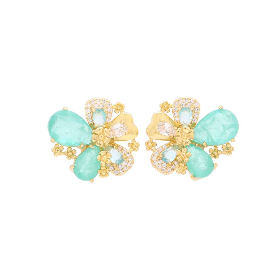 Four-leaf clover necklace copper-plated zircon, a niche design, light luxury and simple small set Specification image