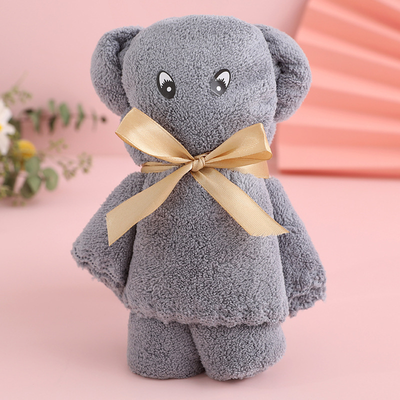 Coral Velvet Bear Towel Set Creative Gift Wedding Gift Birthday Gift Specification drawing