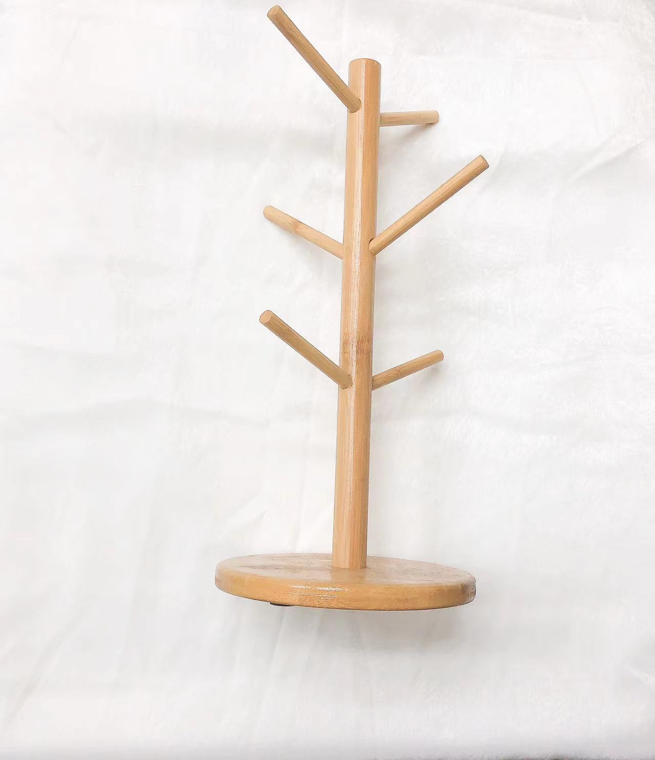 杯架多层沥水杯子挂架马克树杯架酒杯架首饰架收纳架竹制树杈架详情2