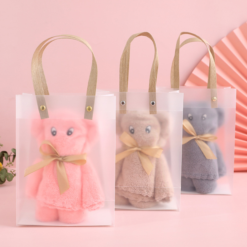Coral Velvet Bear Towel Set Creative Gift Wedding Gift Birthday Gift