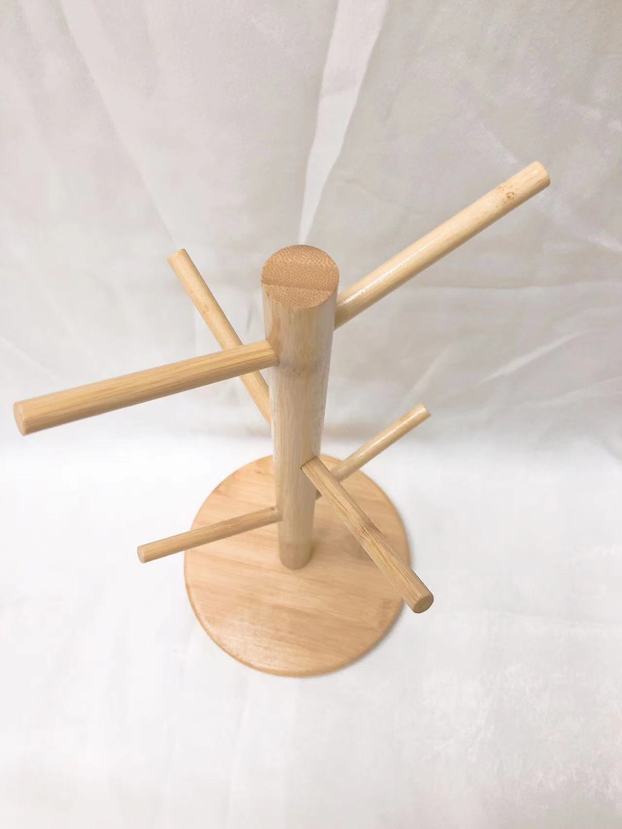 杯架多层沥水杯子挂架马克树杯架酒杯架首饰架收纳架竹制树杈架详情3