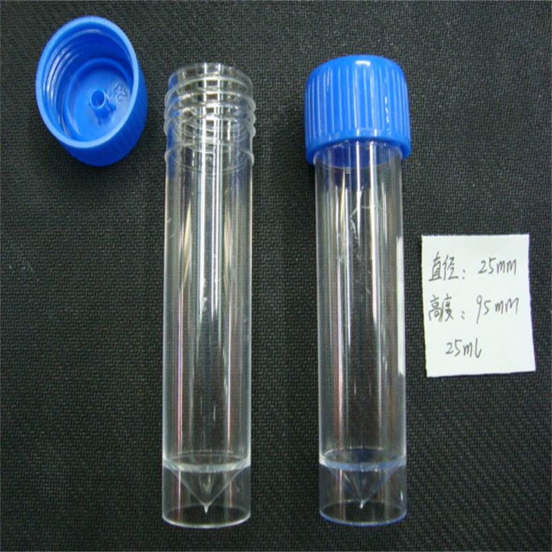 塑料瓶试管实验用品 直径25ml带盖圆柱PS管详情图3