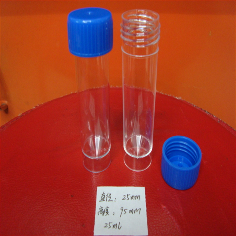 塑料瓶试管实验用品 直径25ml带盖圆柱PS管详情图2