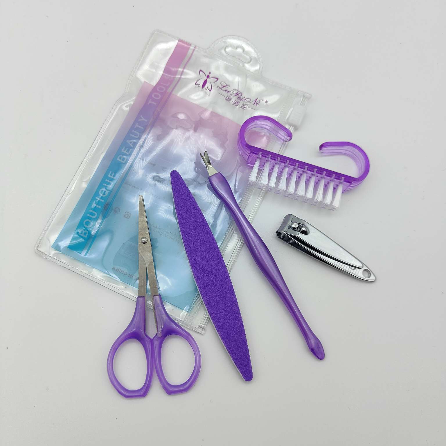 AMN-PC026#5 set Nail tools Nail clippers scissors Nail file horn brush to remove dead skin Fork Beauty tools 26414 Sendre Makeup tools thumbnail