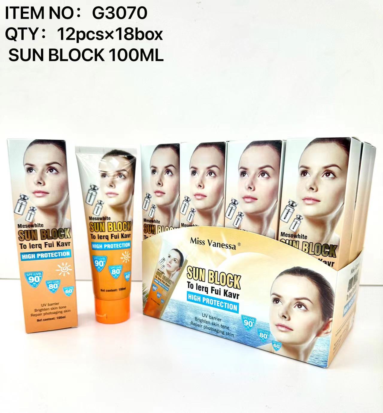 Only For Export Sunscreen Moisturizing, Moisturizing, Isolation, Anti-Sweat, Non-Greasy, Whitening And Refreshing Sunscreen Specification drawing