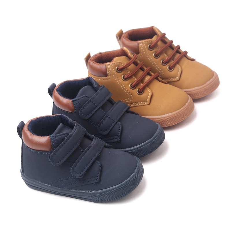 New baby shoes high top non slip rubber sole casual small children's shoes