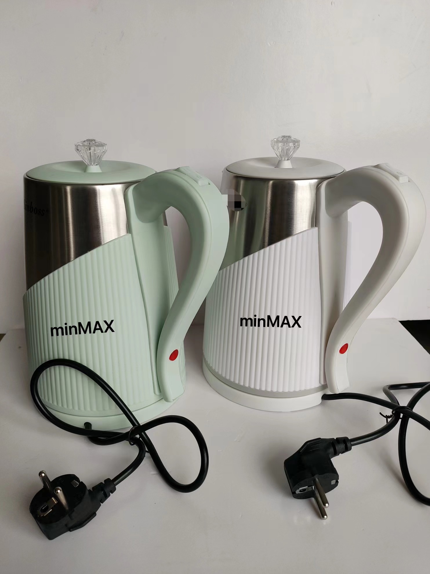 新款电热水壶MIK8812双层防烫不锈钢2L大容量电烧水壶热水壶批发