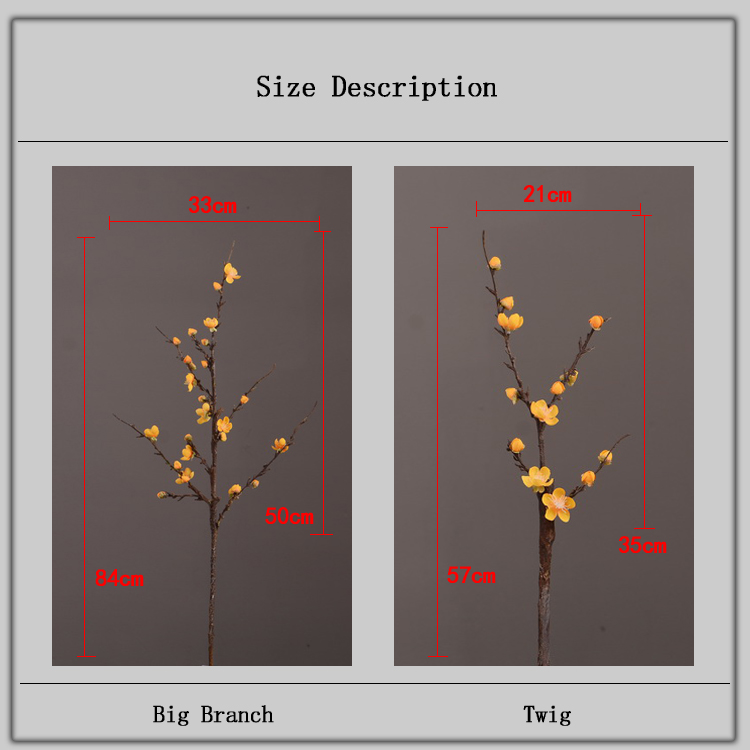 东篱厂家直销仿真梅花枝 单支小腊梅 中式田园禅意家居装饰仿真花批发详情2