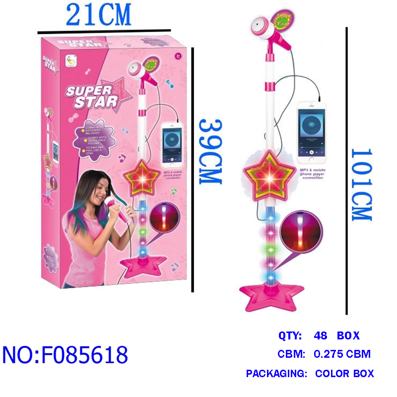 跨境外贸地摊商场批发 儿童麦克风玩具话筒灯光音乐带3D灯蓝牙可连手机可插MP3调大小声 学校附近玩具儿童玩具工厂直销详情7