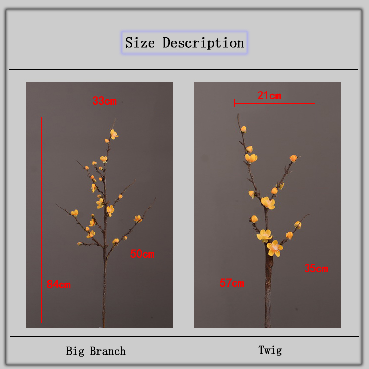 东篱厂家直销仿真梅花枝 单支小腊梅 中式田园禅意家居装饰仿真花批发详情15