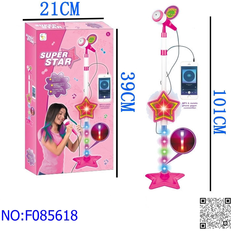 跨境外贸地摊商场批发 儿童麦克风玩具话筒灯光音乐带3D灯蓝牙可连手机可插MP3调大小声 学校附近玩具儿童玩具工厂直销详情5