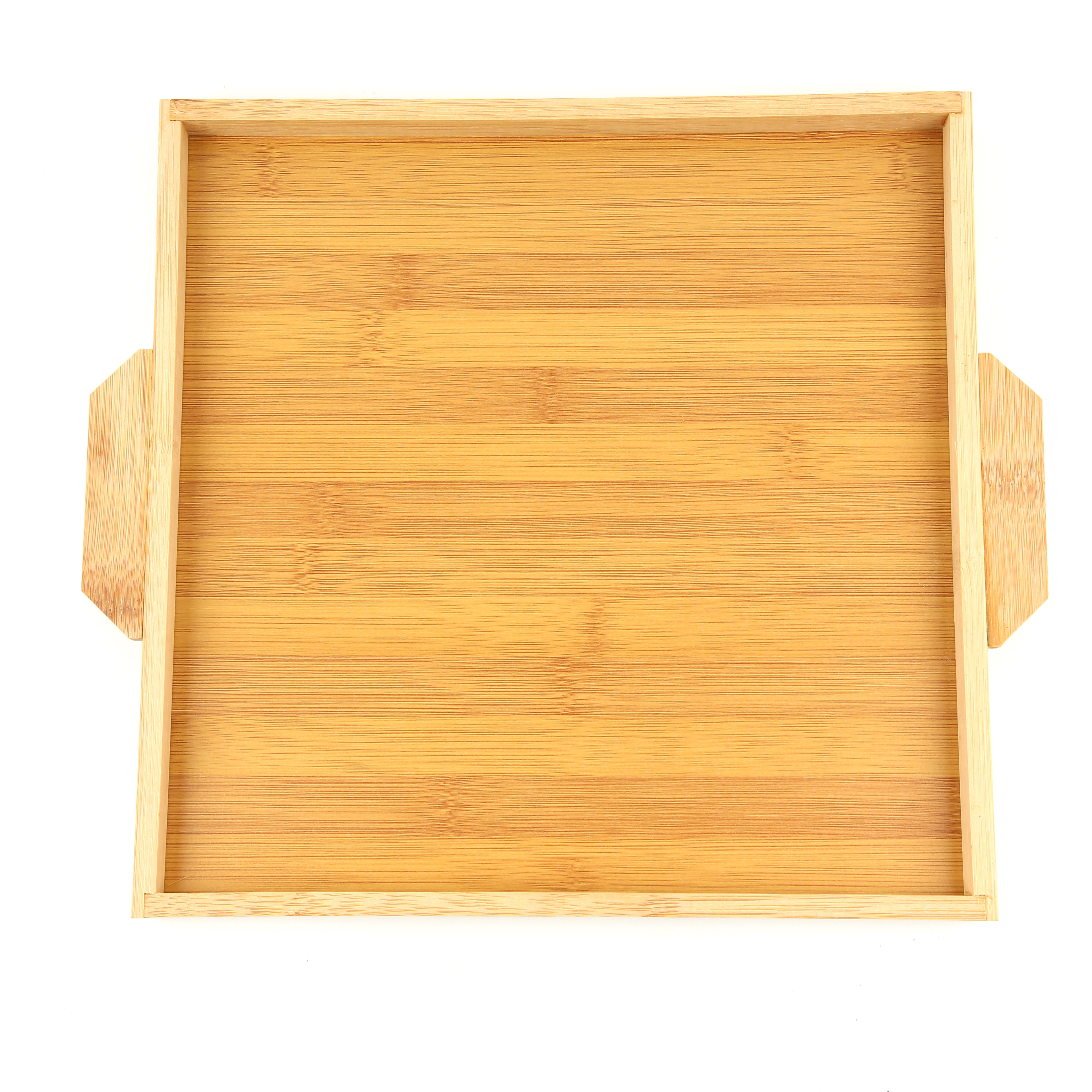 Jiehao Bamboo Square Two-Ear Tray Water Cup Tray Commercial Household Tea Cup Bamboo Tray details Picture