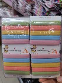 Card with five colored seamless bands in a pack of 12