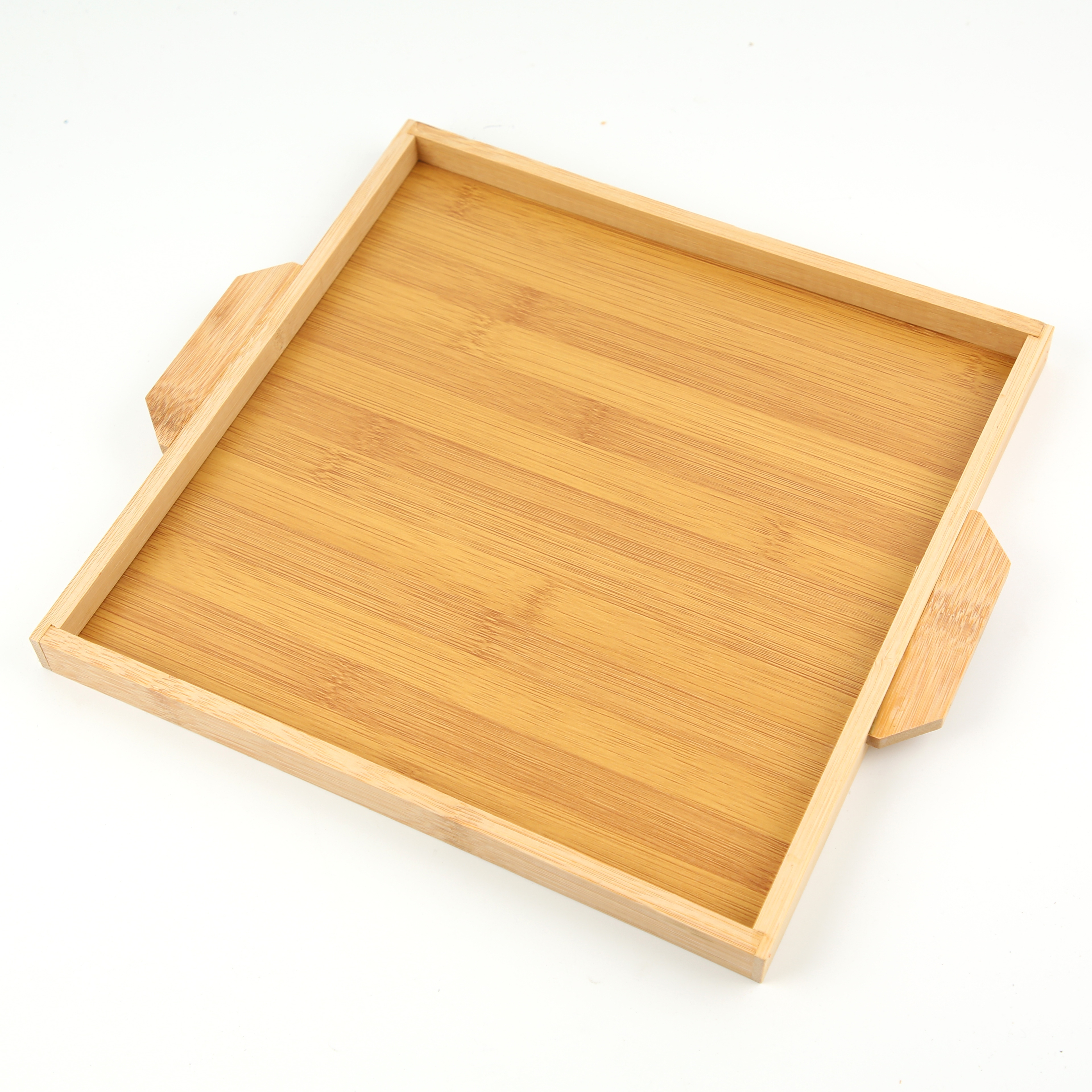 Jiehao Bamboo Square Two-Ear Tray Water Cup Tray Commercial Household Tea Cup Bamboo Tray