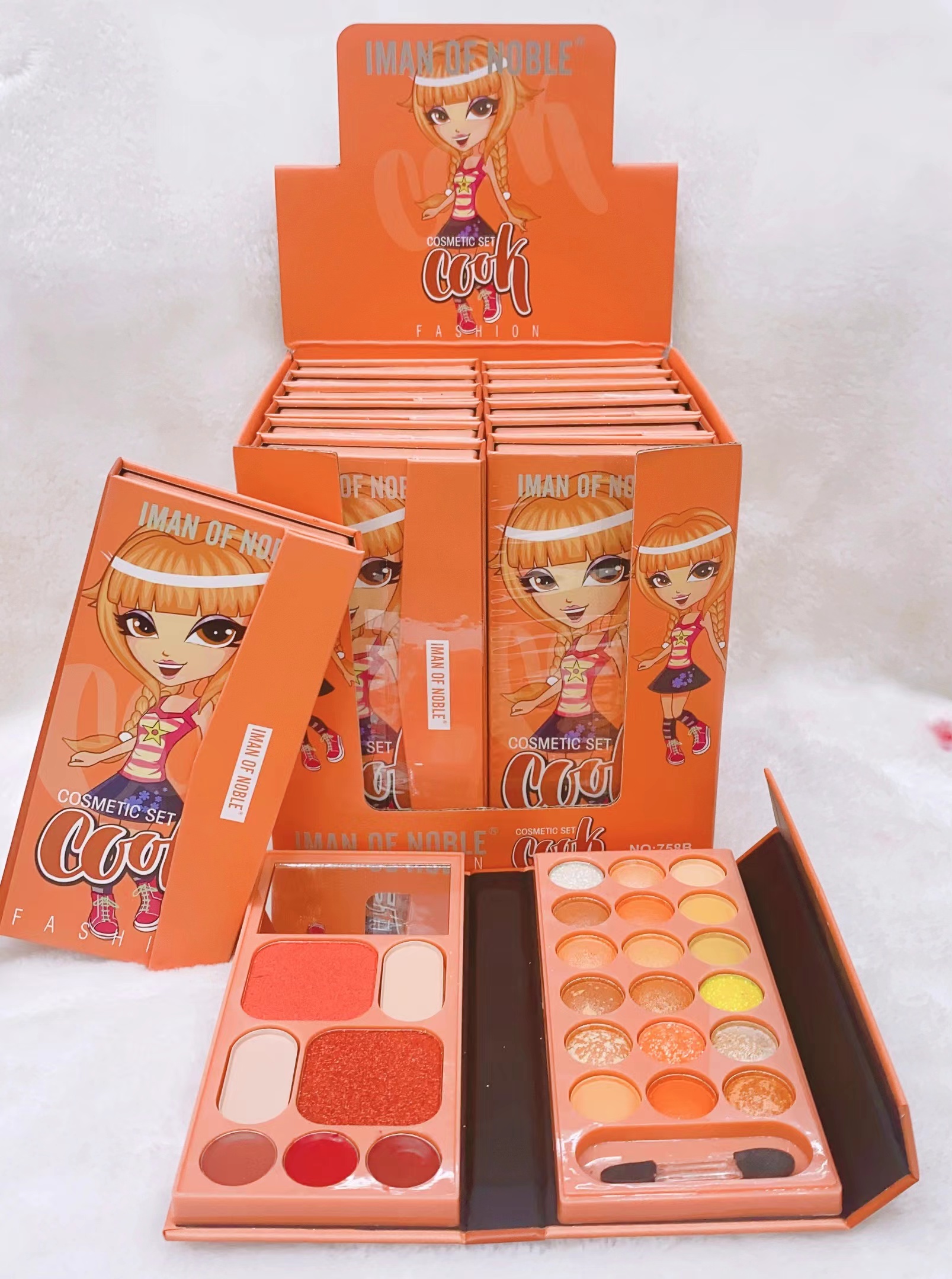 IMAN OF NOBLE brand cross-border classic new folded small paper eyeshadow blush lipstick multi-plate