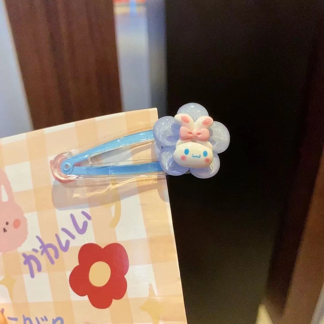 新款三丽鸥花朵透明bb夹玉桂狗库洛米卡通发夹学生少女心刘海夹子详情4