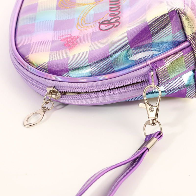 Laser Color Gradient Hot Gold Makeup Bag Storage Bag South Korea Large Capacity Portable Portable Women's Toiletry Bag Women's Bag Hold Bag Toiletry Makeup Bag Pvc Cosmetic Bag Gradient Leather Pattern Cosmetics Storage Bag Creative Bag Specification drawing