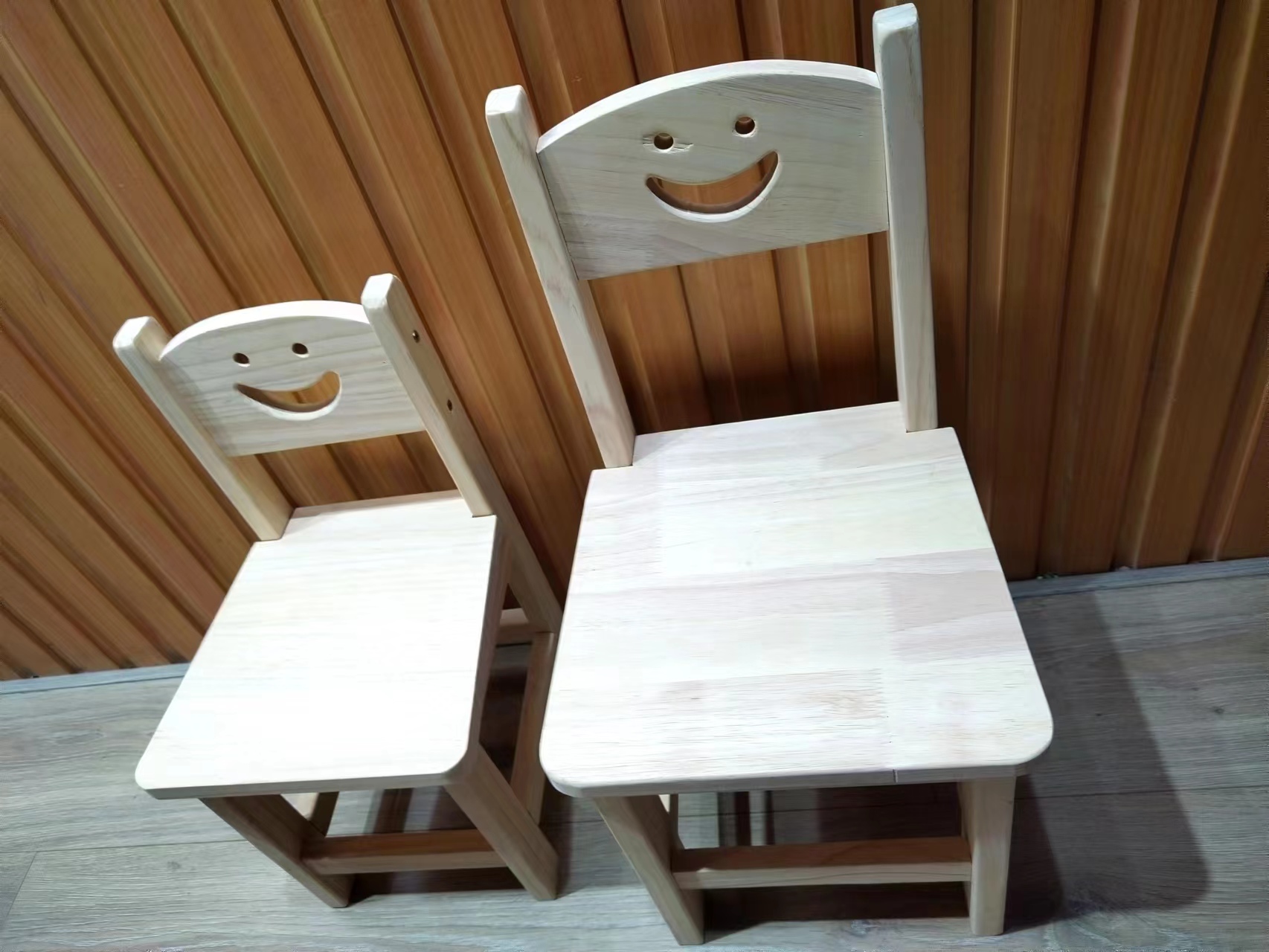 Original Wood Color Kindergarten Solid Wood Children's Small Stool Home Desk Baby Learning Bench Oak Chair Classic Baby Stool Back Stool details Picture