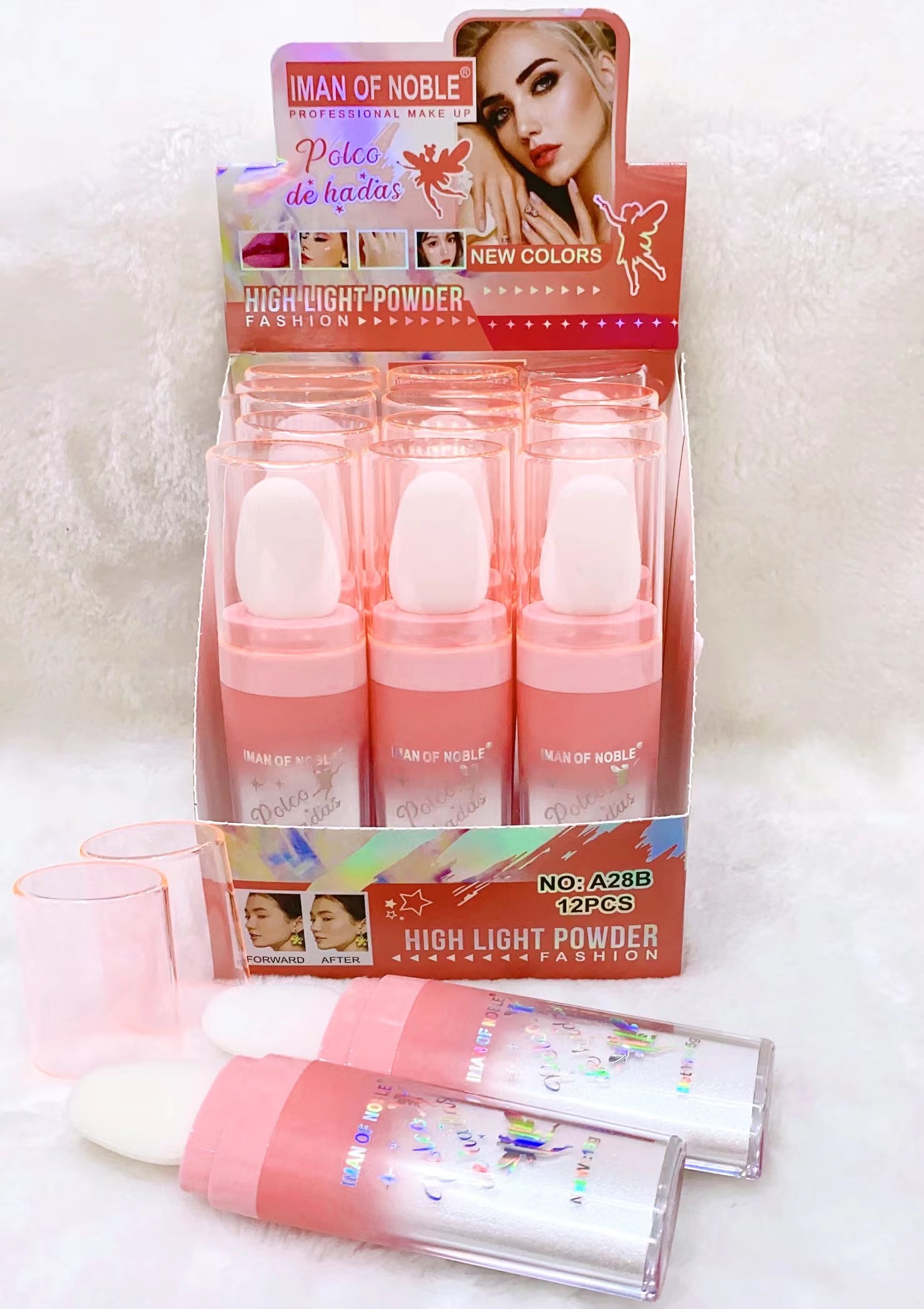 2023 new fashion fairy powder highlighter pink bundy powder advanced