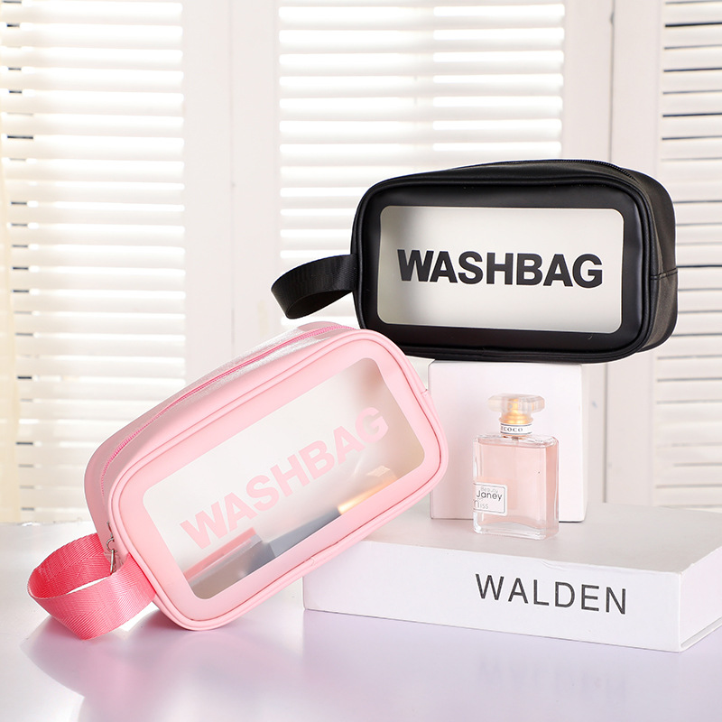 Portable Portable Frosted Transparent Waterproof Toiletry Bag Korean-Style Large Capacity Travel Makeup Bag Dustproof Storage Bag The New Tpu Waterproof Makeup Bag Go Hand In Hand To Hold The Washbag Makeup Bag full figure