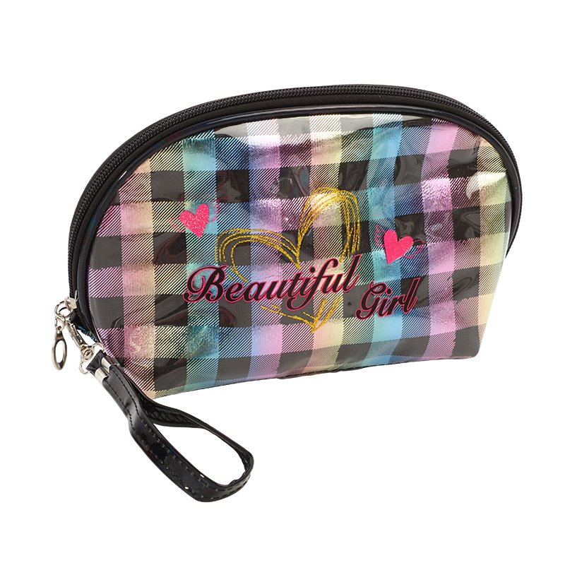 Laser Color Gradient Hot Gold Makeup Bag Storage Bag South Korea Large Capacity Portable Portable Women's Toiletry Bag Women's Bag Hold Bag Toiletry Makeup Bag Pvc Cosmetic Bag Gradient Leather Pattern Cosmetics Storage Bag Creative Bag Application Scenario
