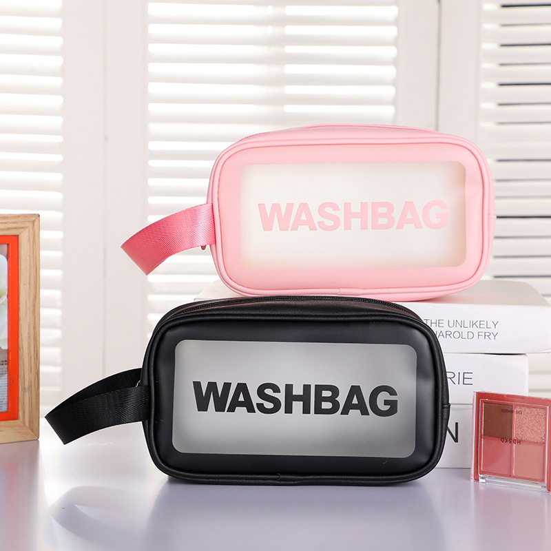 Portable Portable Frosted Transparent Waterproof Toiletry Bag Korean-Style Large Capacity Travel Makeup Bag Dustproof Storage Bag The New Tpu Waterproof Makeup Bag Go Hand In Hand To Hold The Washbag Makeup Bag details Picture