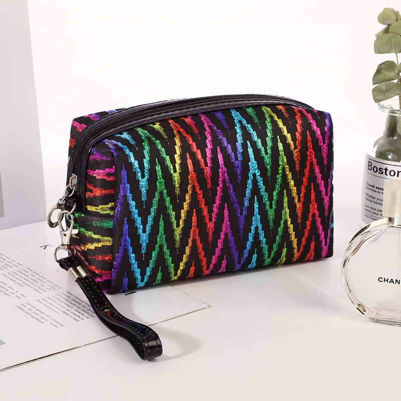 Bright Gold Octagon Makeup Bag Travel Portable Large Capacity Toiletries Bag Cosmetics Bag Toiletries Bag Storage Bag Waterproof Portable Large Capacity Zipper Coin Purse Storage Makeup Bag Portable Travel Portable Toiletries Bag Waterproof Oxford Item Picture