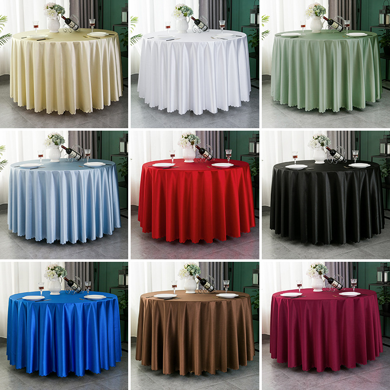 Hotel tablecloth round table thickened cloth table cloth sateen round table hotel round banquet European table cloth thumbnail