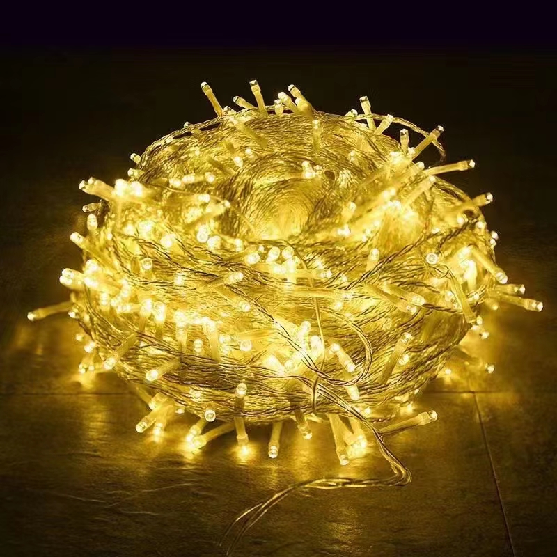 100Led Transparent Wire Light String, Green Light Application Scenario