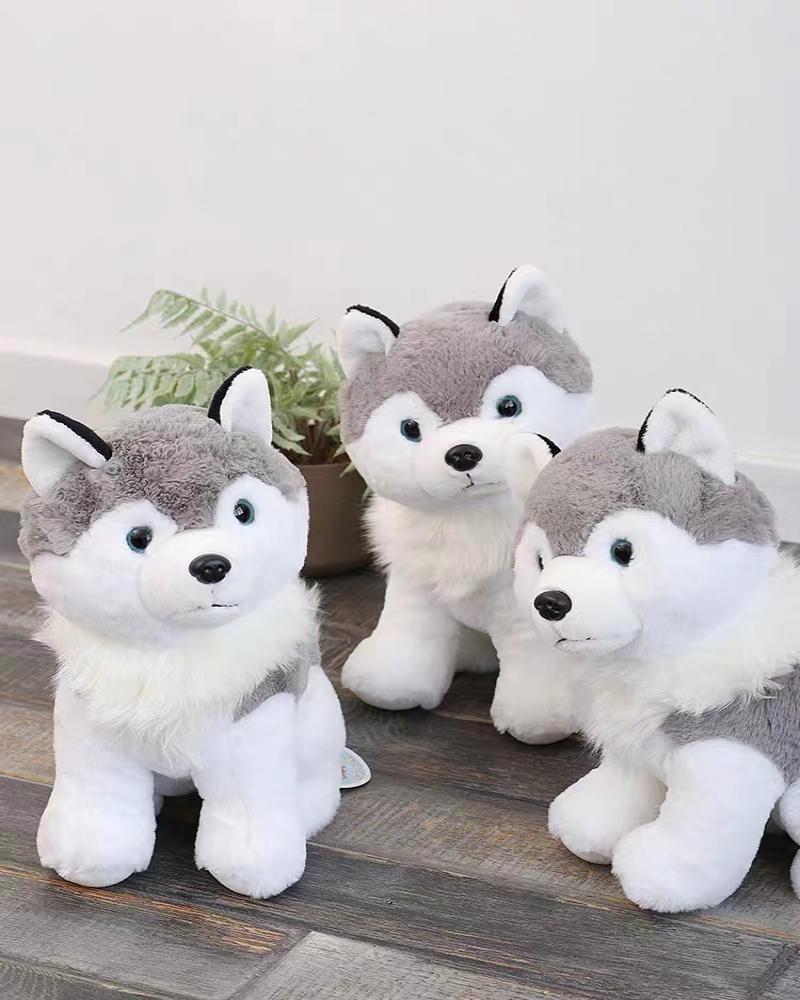 Shang Rong Fang Haxiao two plush toys long hair puppy doll creative two dog animal husky doll Item Picture