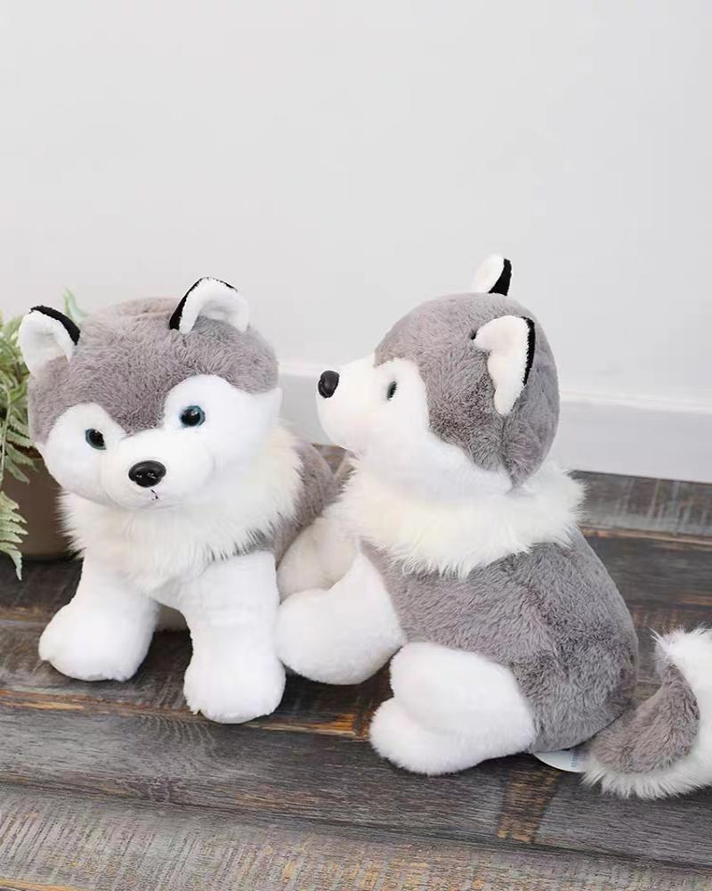Shang Rong Fang Haxiao two plush toys long hair puppy doll creative two dog animal husky doll Application Scenario