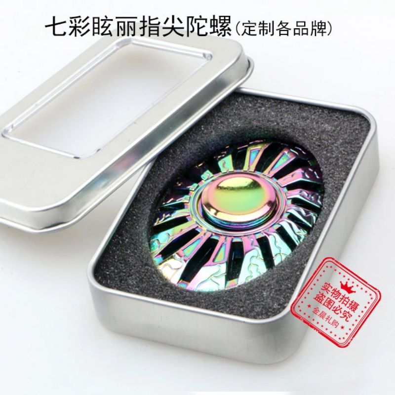 Factory price tinplate box zinc alloy colorful fidget Spinner Finger Spinner Finger spinner Finger toy ZJX003 details Picture