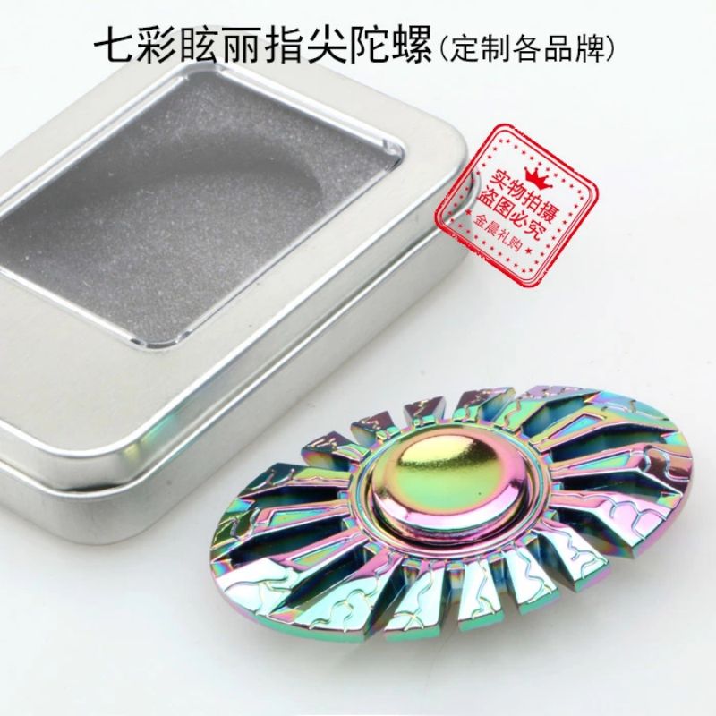 Factory price tinplate box zinc alloy colorful fidget Spinner Finger Spinner Finger spinner Finger toy ZJX003