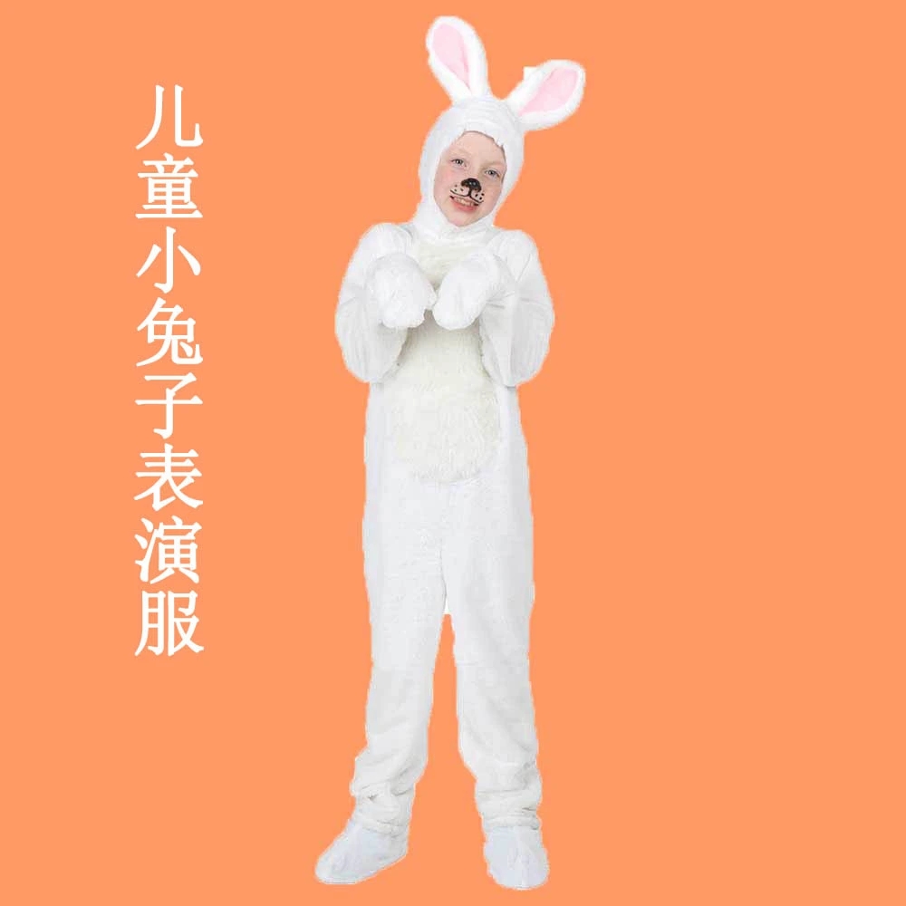 Children's Small White Rabbit Animal Performance Costume 61 Kindergarten Performance Costume Primary School Textbook Drama Allegory Clothing On Behalf Of Hair