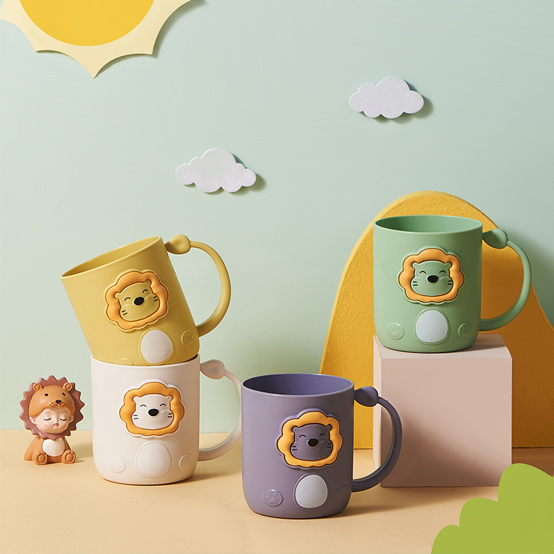 Creative Cartoon Lion Gargle Cup Plastic Household Brushing Cup Children's Washing Cup Drinking Cup