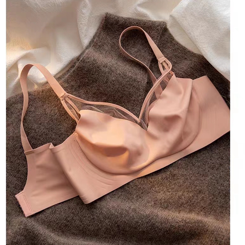 Dreamy red and pink seamless underwear, large breasts make smaller, soft support anti-sagging bra, ultra-thin, no steel rings xuong pic 7