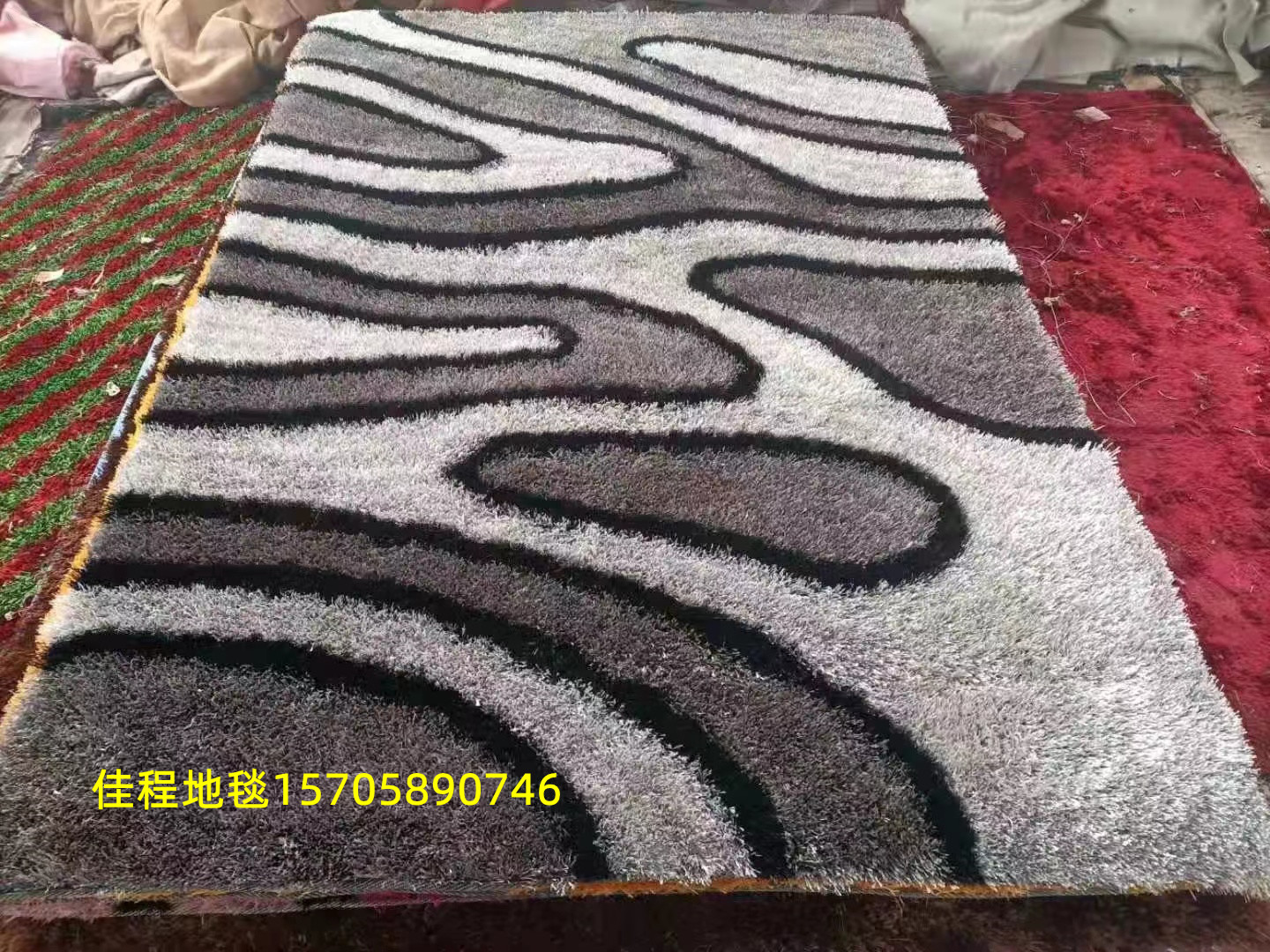 Classic Korean silk jacquard elastic silk carpet, elastic silk carpet, living room large carpet, floor mat, bedroom carpet, anti-slip carpet, bedside carpet, foot mat, 140*200CM full figure