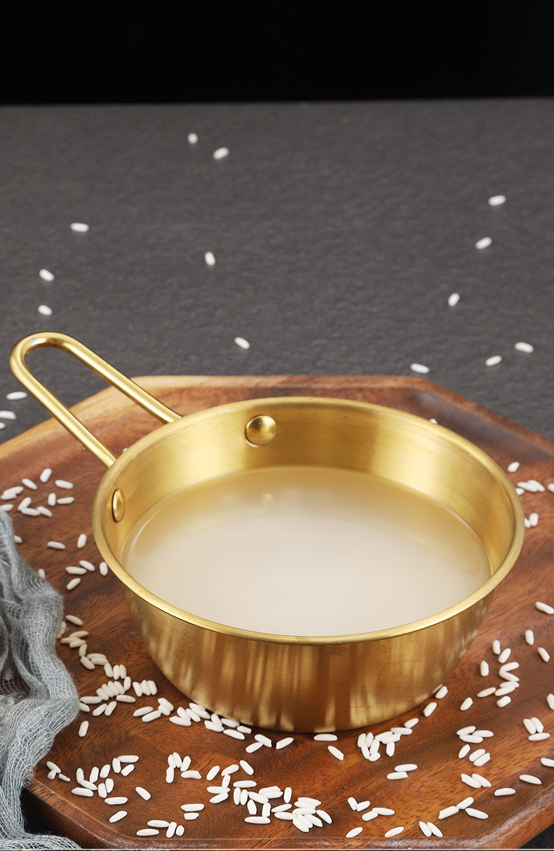 韩式金色米酒碗304不锈钢碗带把手小吃碗韩餐料理店专用碗调料碗 详情11