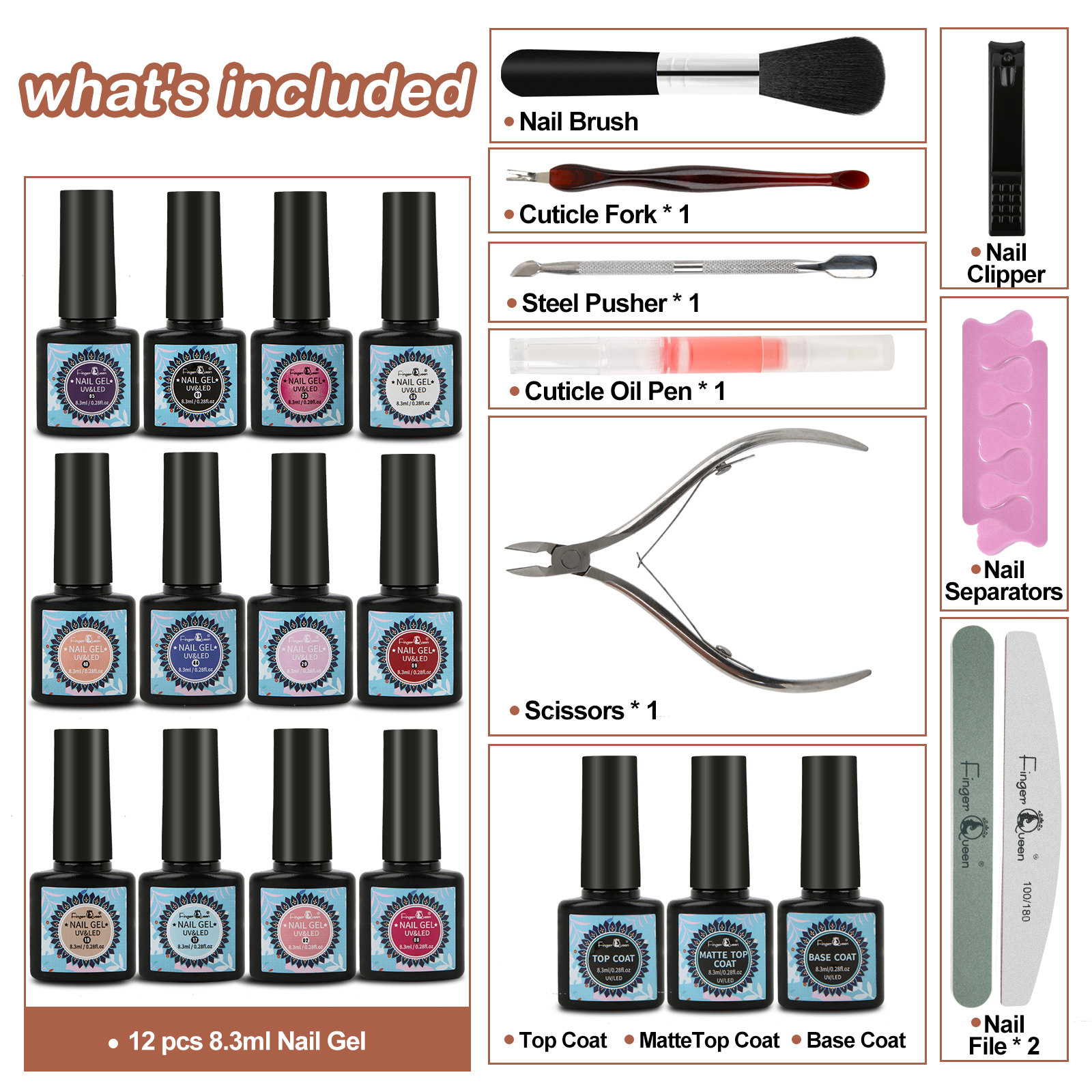Muqi Nail Cover Armor Oil Rubber Set Firm Beautiful Fashion High Color full figure