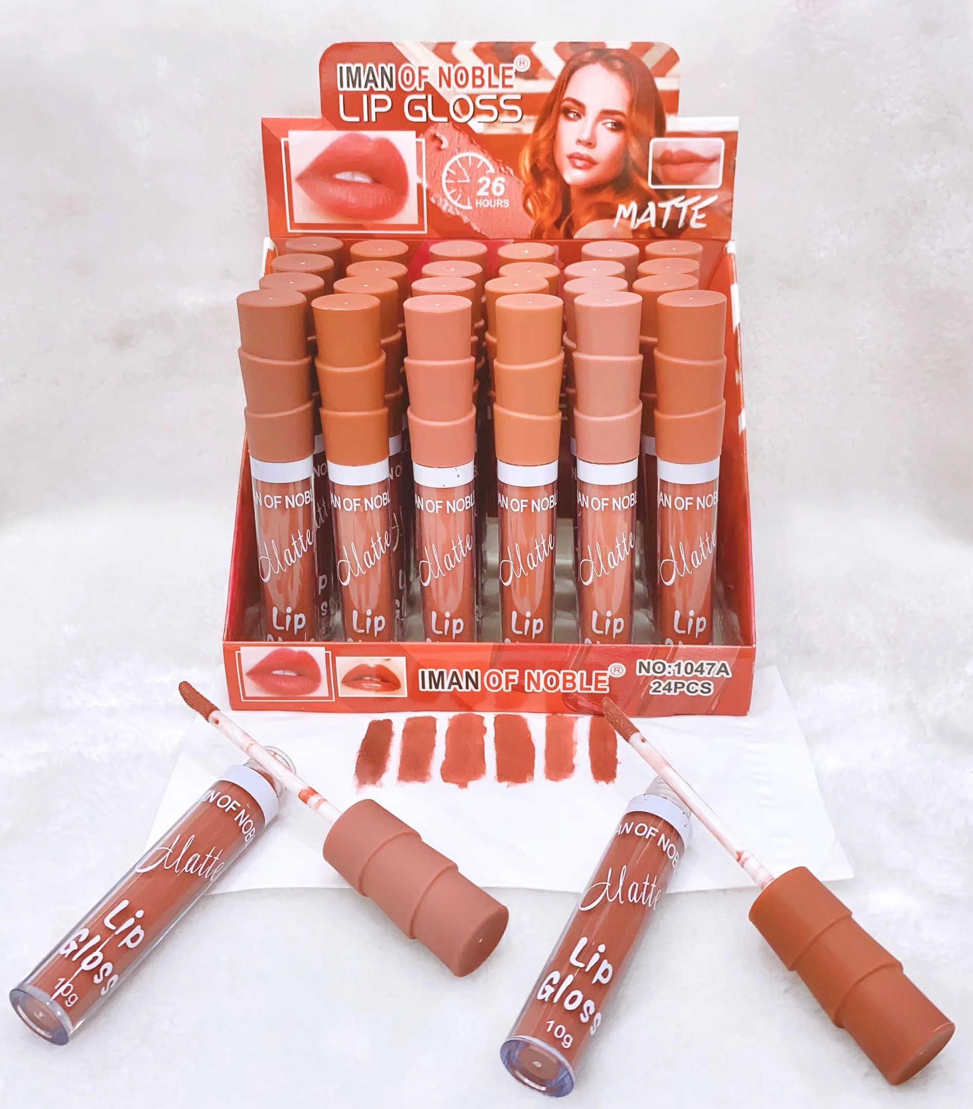 IMAN OF NOBLE 2023 new Non-stick cup lip gloss Long-lasting makeup nude color lip gloss full figure