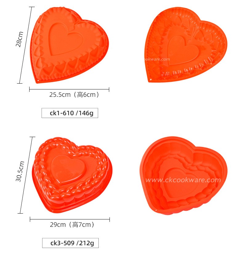爱心硅胶蛋糕模戚风蛋糕模具家庭DIY甜品模慕斯模耐高温烘焙工具工厂直销爆款详情3