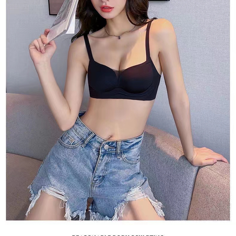 梦幻红粉无痕小胸显大无钢圈收副乳内衣防下垂薄款舒适文胸少女胸罩详情6