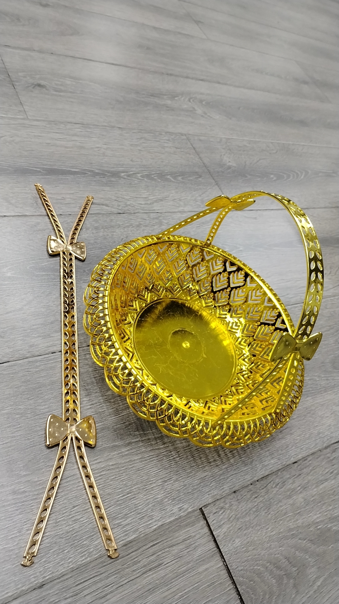 European Plated Gold Fruit Plate Decoration Home Decoration Fashion Hand Vegetables And Fruits Blue Round Bow Inlaid With Blue Specification drawing