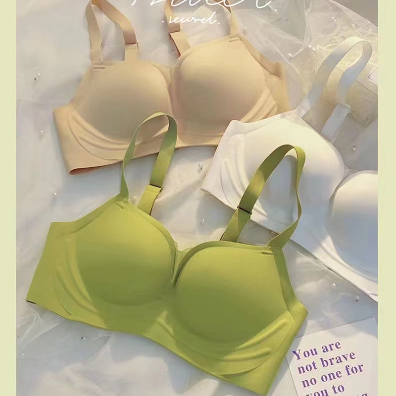 梦幻红粉无痕小胸显大无钢圈收副乳内衣防下垂薄款舒适文胸少女胸罩详情1
