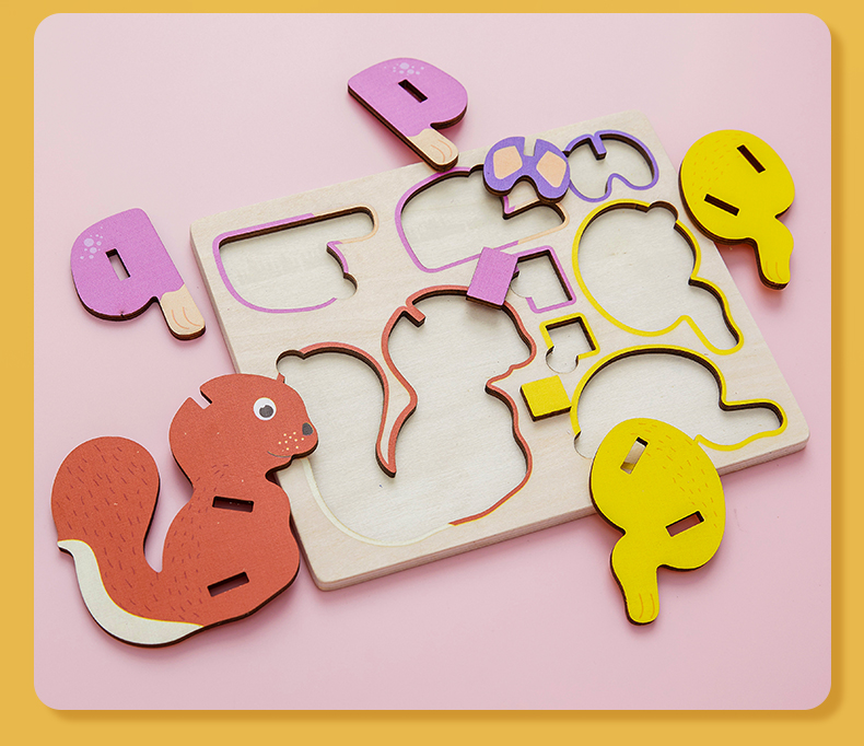 蒙氏儿童木质动物3d立体拼图创意进阶恐龙拼板幼儿园益智玩具批发详情7