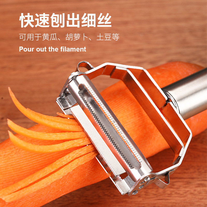 Stainless Steel Double Head Grater Multi-Functional Peeler Two-In-One Fruit Peeler Knife Potato And Melon Planer details Picture