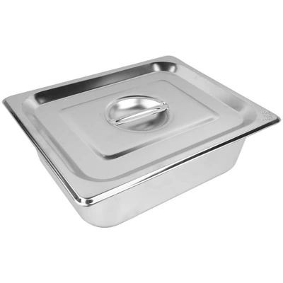 304 Stainless Steel Plate Thickened Buffet Food Bowl With Cover Stainless Steel Rectangular Fraction Plate 1/1