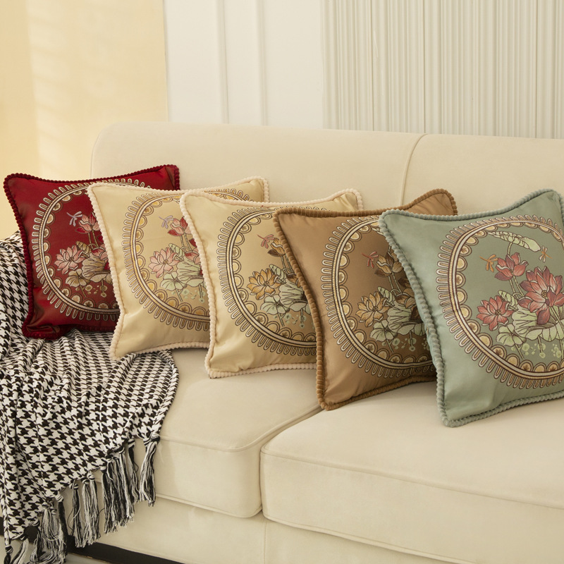 European throw pillow cushion living room jacquard sofa pillow headrest back hold pillowcase does not include core waist pillow back cushion thumbnail