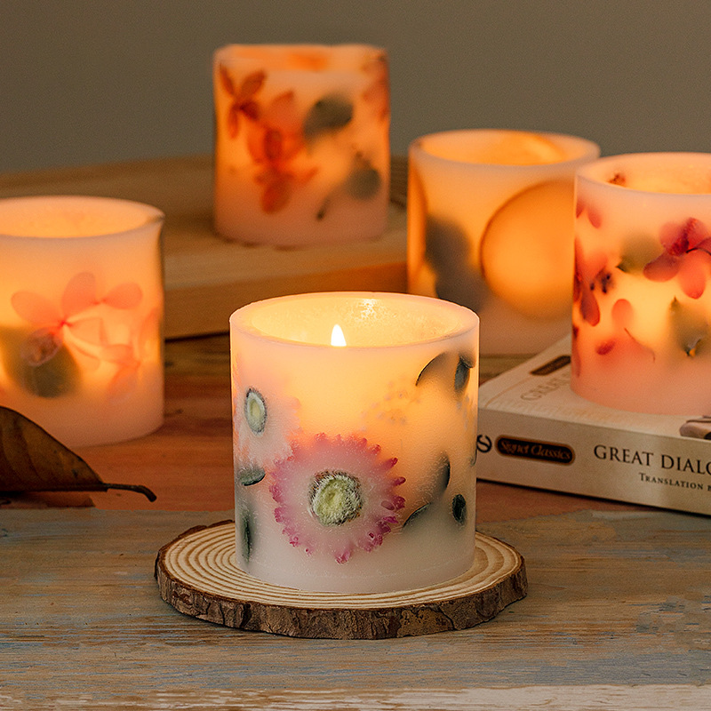 Factory Direct Sales Eternal Life Flower Scented Candle Gift Box Fragrance Essential Oil Set Soy Wax Valentine's Day Gift Cup Wax Custom Wholesale Specification drawing
