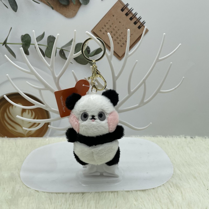 Dodge panda plush doll key chain Red panda doll bag pendant Car key chain pendant supply